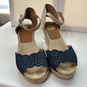 Kanna Blue and Cream Espadrilles with Decorative Elements